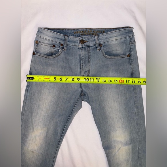 American Eagle Men’s Size 31/30 Light Wash 360 Extreme Flex Slim Straight Jeans - Picture 3 of 8